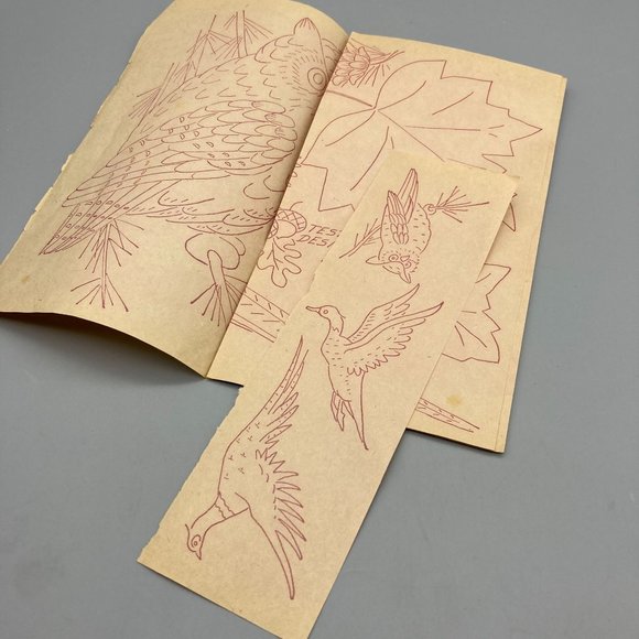 Vintage Autumn Birds Transfer Patterns, MCM Workbasket Iron On Transfers, 1960s - Picture 1 of 1